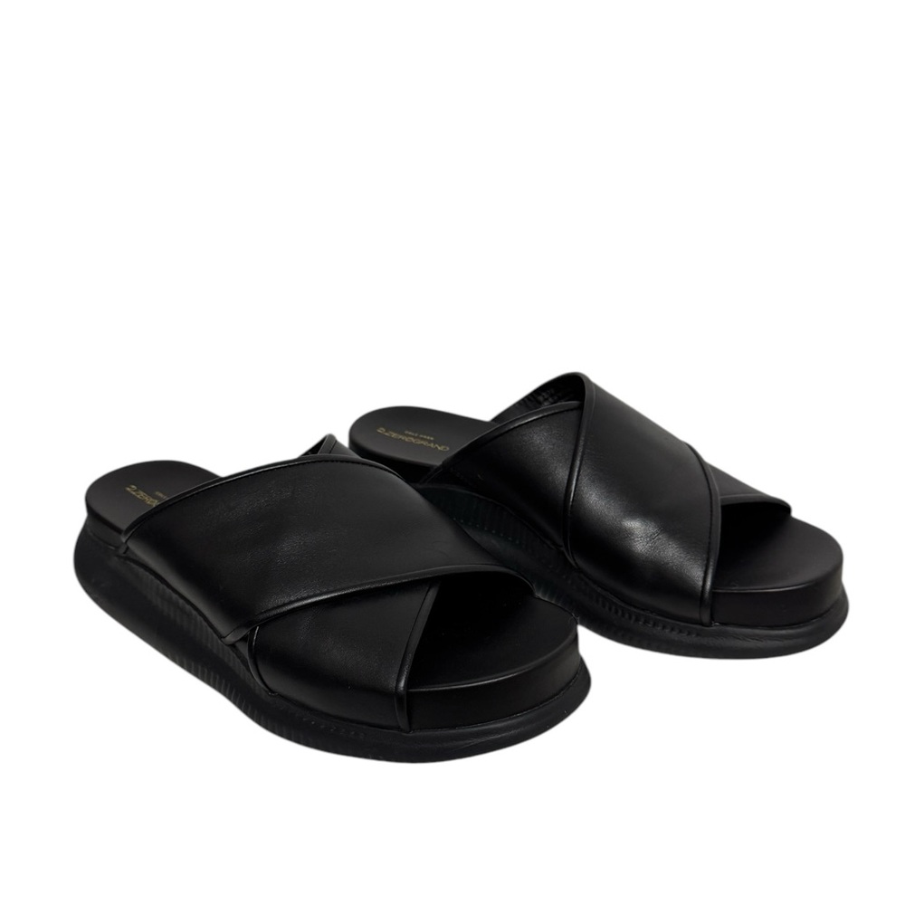 Cole Haan Zero Grand Criss Cross Leather Casual Slide Sandal Black 7